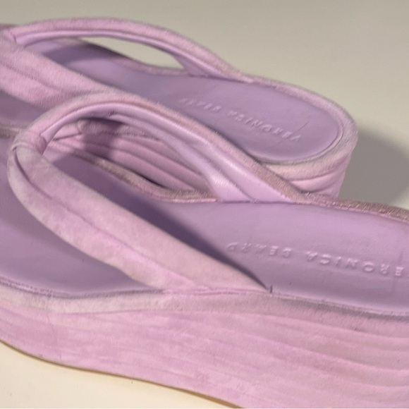 Veronica Beard Geno Lavender Suede Platform Flip Flop Sandals Lavender W… - Picture 4 of 11
